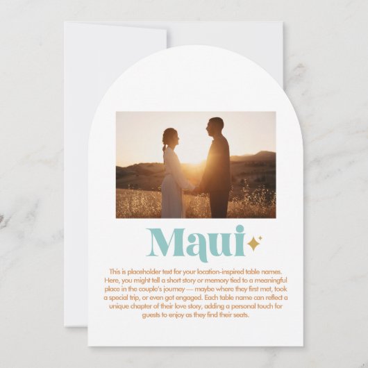 Tischnummer Maui (Rückseite)