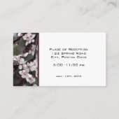 Tischnummer mit Empfang-Adresse Platzkarte (Rückseite)