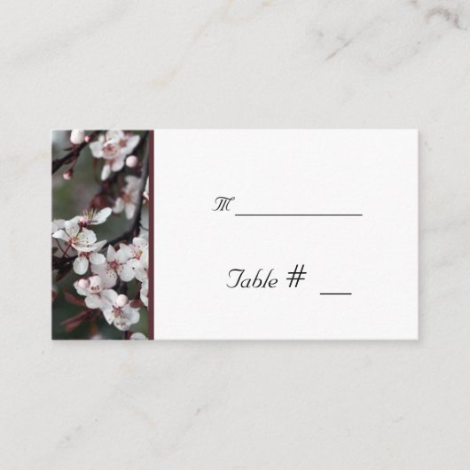 Tischnummer mit Empfang-Adresse Platzkarte (Vorderseite)