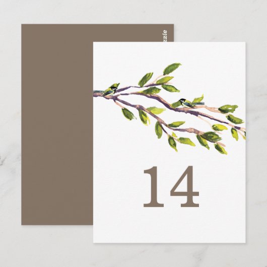 Tischnummer mit Pinselspitzen (Vorne/Hinten)