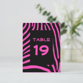 Tischnummer mit rosa Zebrastreifen (Stehend Vorderseite)
