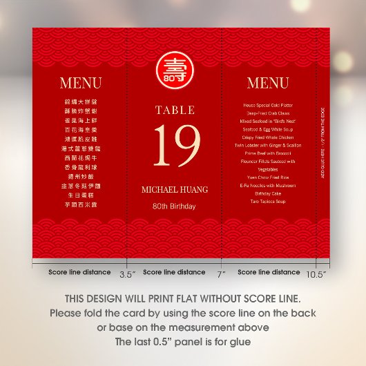 Tischnummer mit zweisprachigem chinesischem Langle