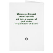 Tischnummer Mitteilungskarten Irish Wedding (Hinten)