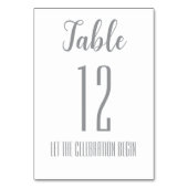 Tischnummer Moderne Minimalistische Hochzeit (Rückseite)