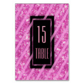 Tischnummer | Moderner rosa Glitzer (Rückseite)