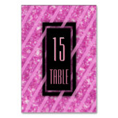 Tischnummer | Moderner rosa Glitzer (Vorderseite)