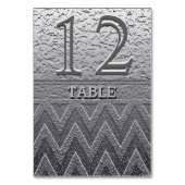 Tischnummer | Modernes Silber Zickzack (Vorderseite)