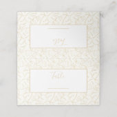 Tischnummer Monstera leaf Hochzeitsempfang Platzkarte (Außenseite Aufgefaltet)