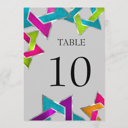 Tischnummer Multicolored Star von David Silver (Rückseite)