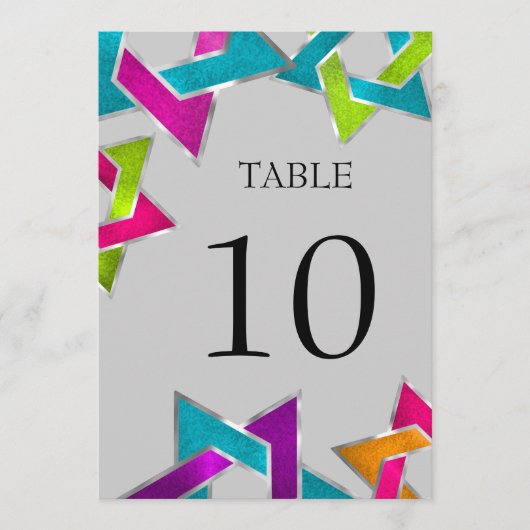 Tischnummer Multicolored Star von David Silver (Vorderseite)