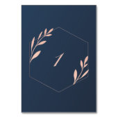 Tischnummer Navy Blue und Blush Pink (Rückseite)