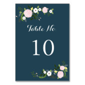 Tischnummer Navy Blumengarten (Rückseite)