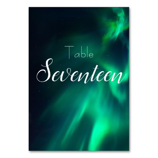 Tischnummer Northern Lights (Vorderseite)