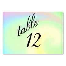 Tischnummer Pastel Rainbow Design
