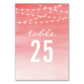Tischnummer Peach Wassercolor String Lights (Vorderseite)
