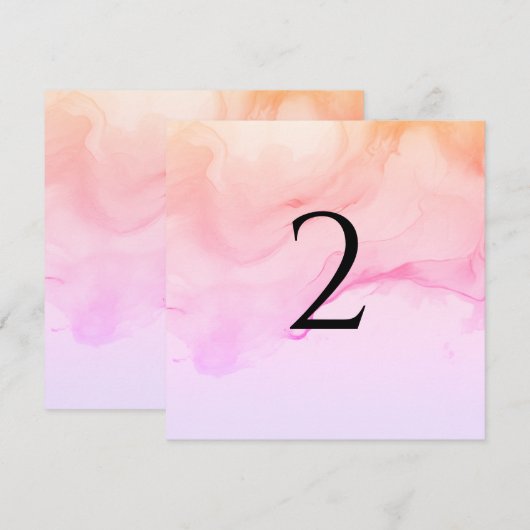 Tischnummer pfirsichrosa (Vorne/Hinten)