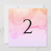 Tischnummer pfirsichrosa (Vorderseite)