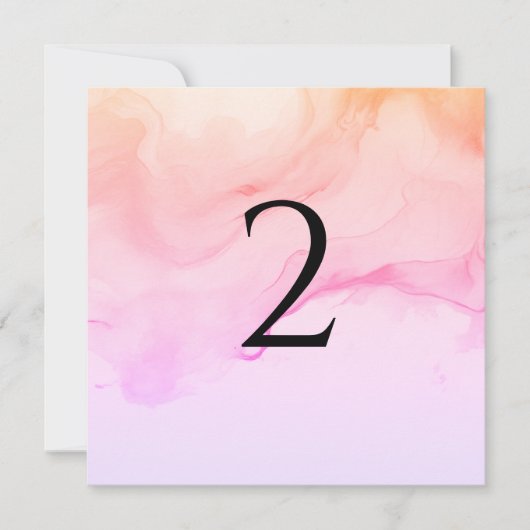 Tischnummer pfirsichrosa (Vorderseite)