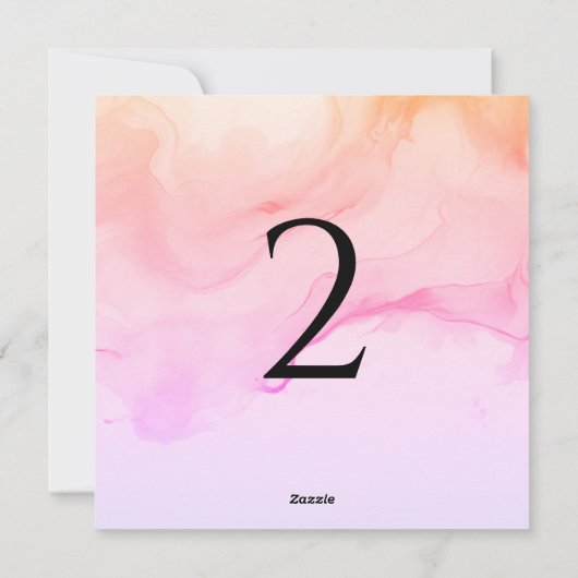 Tischnummer pfirsichrosa (Rückseite)