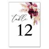 Tischnummer Pink & Burgund Boho (Rückseite)