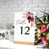 Tischnummer Pink & Burgund Boho