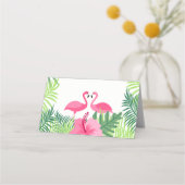 Tischnummer Pink Flamingo Tropical Aloha Platzkarte (Rückseite)