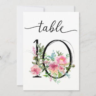 Tischnummer Pink Peonies Tisch Zehn