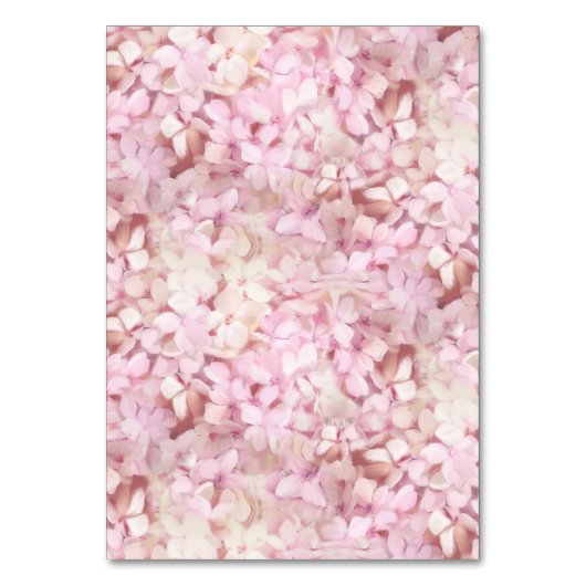 Tischnummer Platzkarte Pink Hydrangeas Gold Imitat (Rückseite)