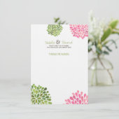 Tischnummer-Platzkarte-u. Hochzeits-Menü-Blüte Menükarte (Stehend Vorderseite)