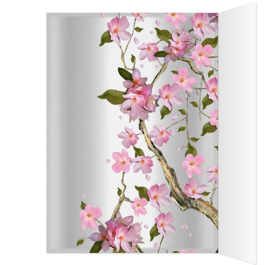 Tischnummer Platzkarten Asiatisch Rosa Blumennote (Innen (Links))