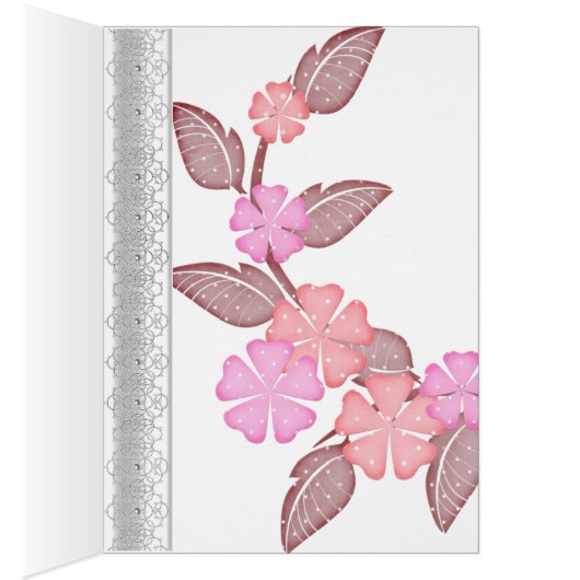 Tischnummer Platzkarten Rosa Blumennote (Innen (Rechts))