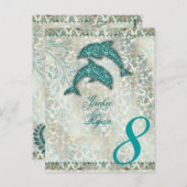Tischnummer Postcard Beach Wedding Dolphin (Vorne/Hinten)