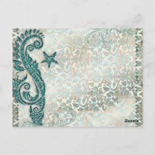 Tischnummer Postcard Beach Wedding Dolphin (Rückseite)