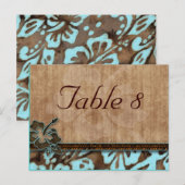Tischnummer Postcard Beach Wedding Hibiskus Blue (Vorne/Hinten)
