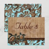 Tischnummer Postcard Beach Wedtle Blue (Vorne/Hinten)