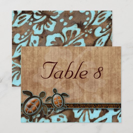 Tischnummer Postcard Beach Wedtle Blue (Vorne/Hinten)