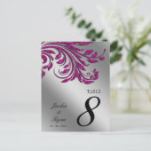 Tischnummer Postcard Hot Pink Sparkasse Leaf (Stehend Vorderseite)