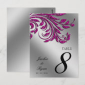 Tischnummer Postcard Hot Pink Sparkasse Leaf (Vorne/Hinten)