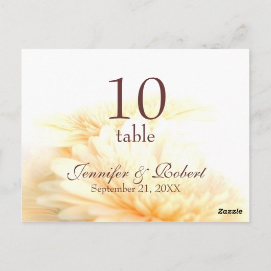 Tischnummer Postkarte (Rückseite)