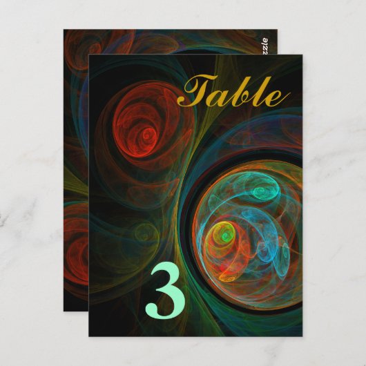 Tischnummer Postkarte (Vorne/Hinten)