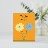 Tischnummer Postkarten für Gelb und Blau-Daisy-Blu (Stehend Vorderseite)