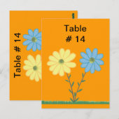 Tischnummer Postkarten für Gelb und Blau-Daisy-Blu (Vorne/Hinten)
