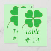 Tischnummer-Postkarten, Green-Kleeblatt-Gold-Punkt Postkarte (Vorne/Hinten)