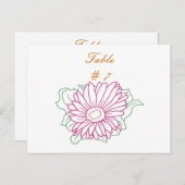 Tischnummer Postkarten, Pink Fuchsia Daisy (Vorne/Hinten)