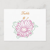 Tischnummer Postkarten, Pink Fuchsia Daisy (Vorderseite)