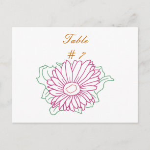 Tischnummer Postkarten, Pink Fuchsia Daisy