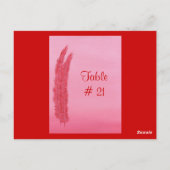Tischnummer Postkarten, Rosa Federn (Rückseite)