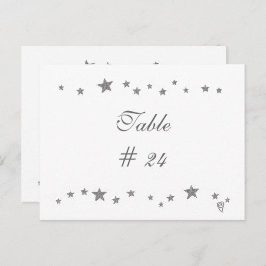 Tischnummer Postkarten, Silbersterngrenze (Vorne/Hinten)