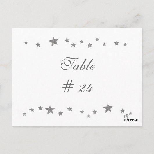 Tischnummer Postkarten, Silbersterngrenze (Rückseite)