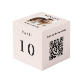 Tischnummer QR Bar Menü Foto rot Rosa Würfel (Vorderseite Schrägansicht)